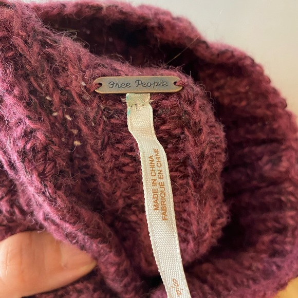 Free People Oversized Funnel Mock Neck Long Sleeve Tunic Sweater - Picture 4 of 5